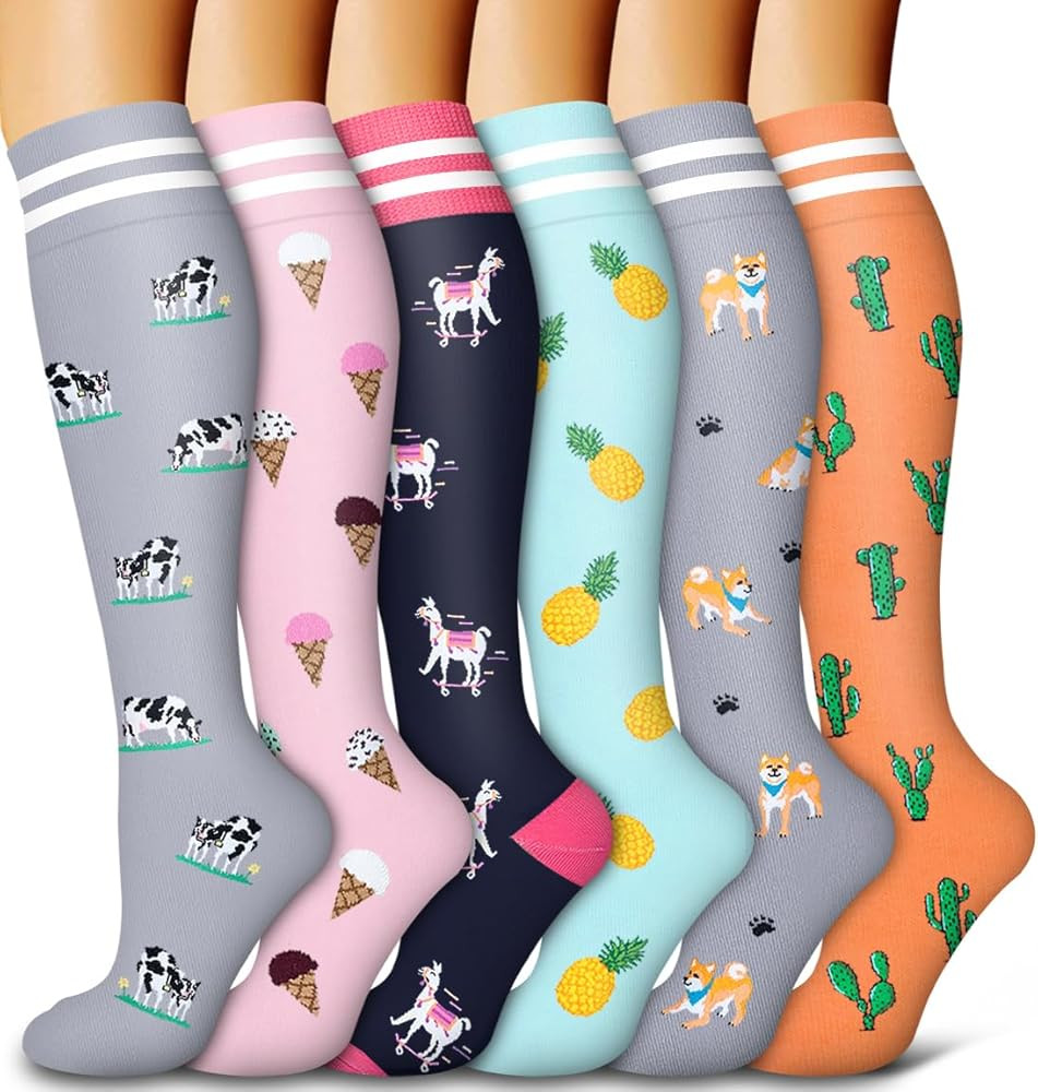 6 Pack Copper Compression Socks for Women and Men Circulation-Best Support for Medical, Running,N... | Amazon (US)