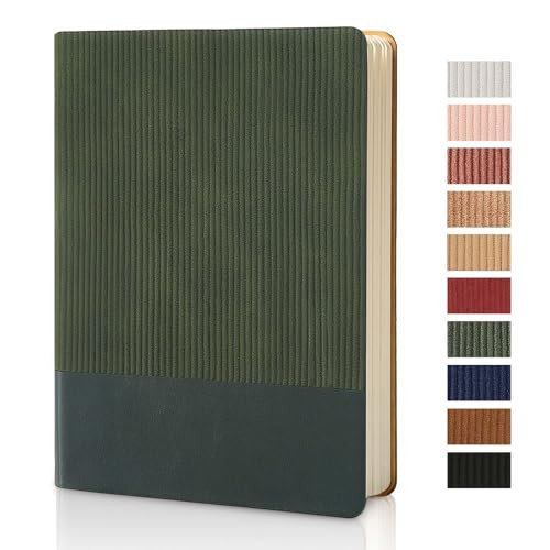 TSFPapier Lined Journal Notebook for Work College Ruled Note Book 5.79"x8.27"A5 PU Leather Daily Journaling 216 Pages for Women Men Writing Home School Supplies Business (Dark Green) | Amazon (US)