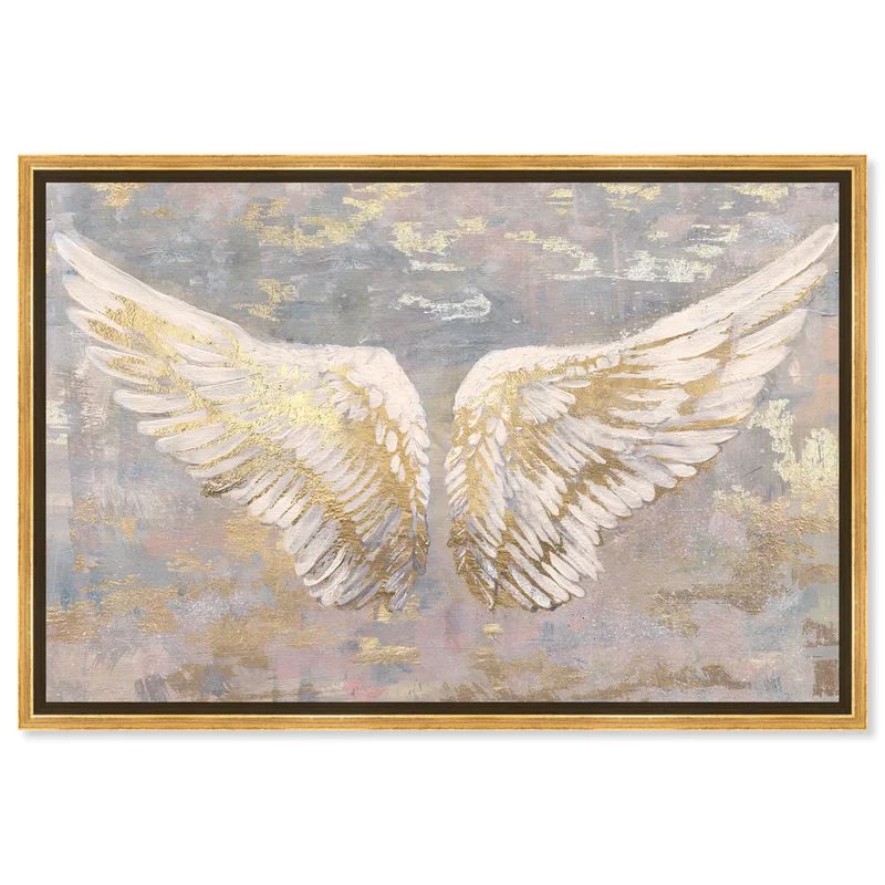 Fashion And Glam Wings Of Gold Wings - Graphic Art on Canvas | Wayfair North America