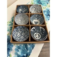 Blue & White Individual Bowls - Set Of 6 Porcelain Kitchen, Dining, Tablescaping, Serveware, Events Gift Box | Etsy (US)