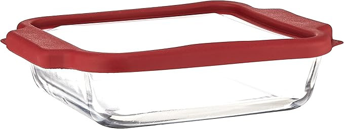 Anchor Hocking Glass Baking Dishes for Oven, 8 Inch Square Glass Cake Pan with TrueFit Cherry Lid | Amazon (US)