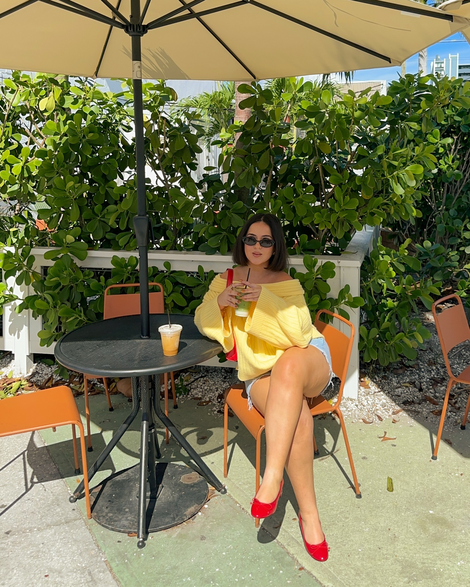 Florida fall 🤭🍂 wearing a S-M in the top! // off the shoulder top, off the shoulder sweater, yellow sweater, ballet flats, fall transition outfit, fall outfit ideas 

#LTKShoeCrush #LTKSeasonal #LTKFindsUnder100