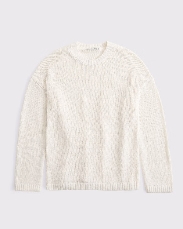 Open-Stitch Textural Crew Sweater | Abercrombie & Fitch (US)