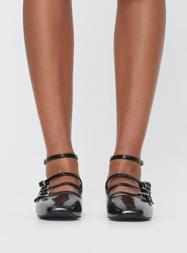 Zumma Flats Patent Black | Princess Polly US