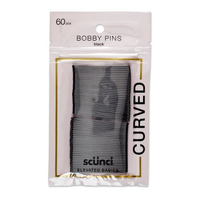 scünci Curved Metal Bobby Pins - Black - All Hair - 60pcs | Target