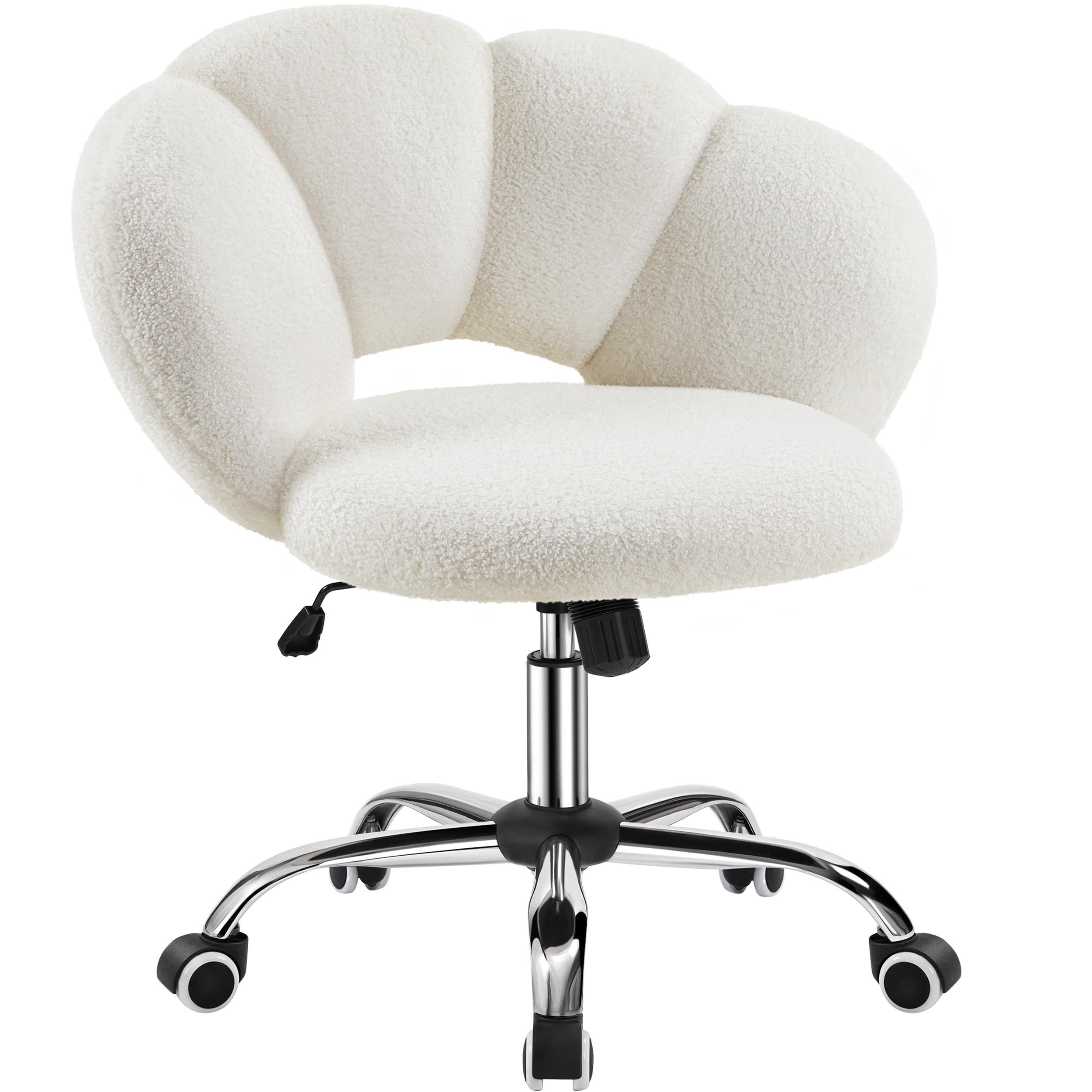 Yaheetech Boucle Upholstered Desk Chair Cloud-Shaped Vanity Chair Adjustable Home Office Computer... | Amazon (US)