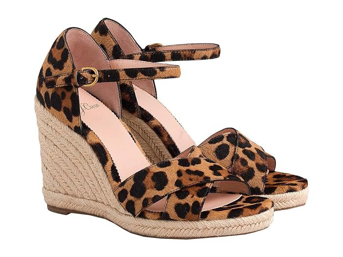 J.Crew Haircalf Espadrille Wedge Sandal (Leopard) Women's Shoes | Zappos