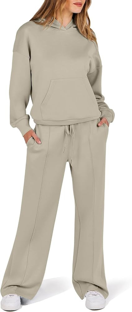 ANRABESS Womens Two Piece Outfits Lounge Sets Oversized Hoodies Fall Fashion Sweat Suits Wide Leg... | Amazon (US)