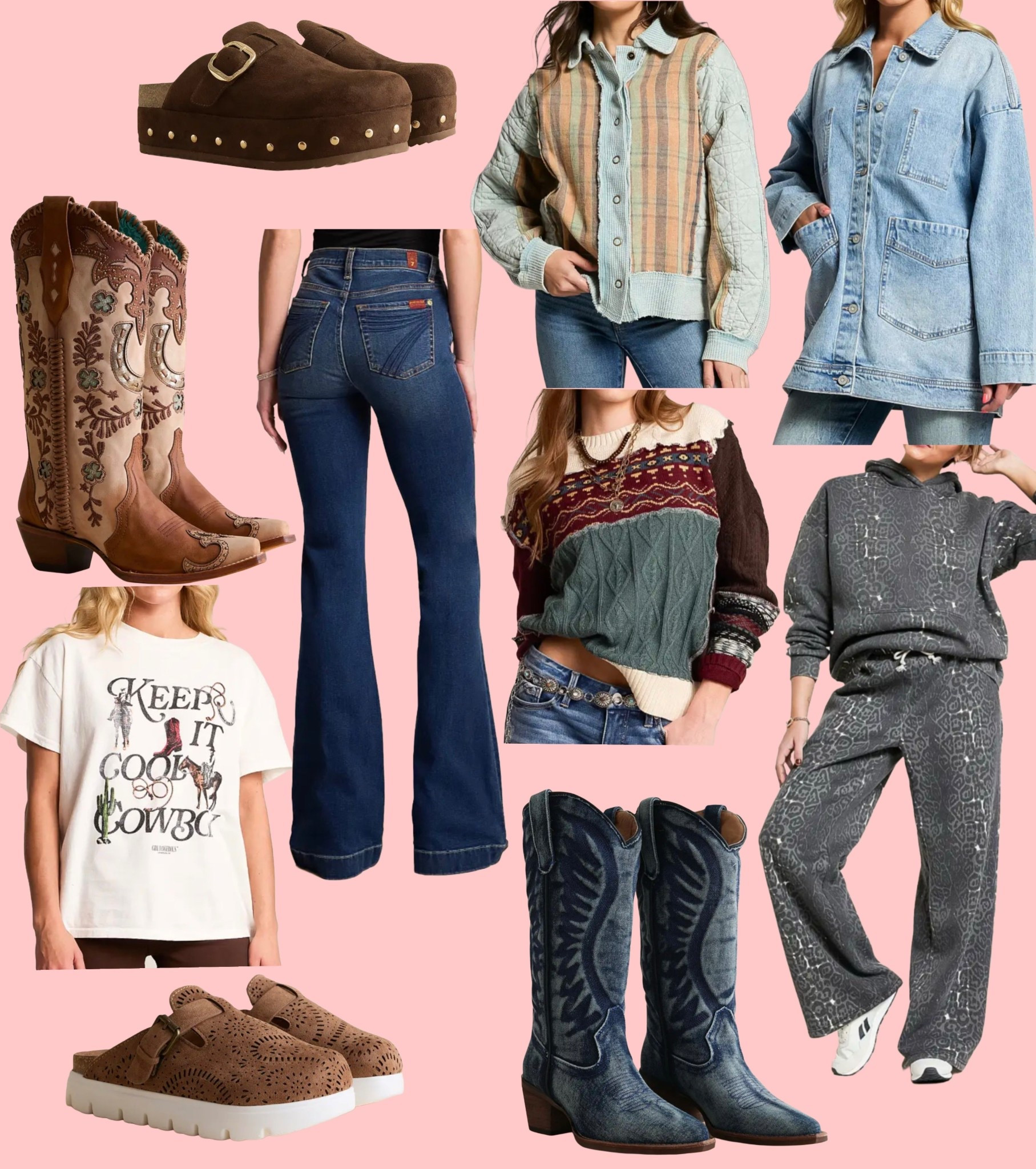 New and cute! Obsessing over the cowboy boots, flare jeans, and sweat set!

#LTKGiftGuide #LTKSeasonal
