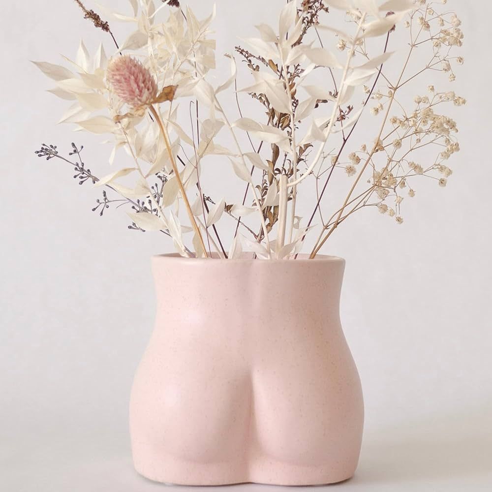 Body Vase Female Form, Butt Planter Booty Vases for Flowers w/Drainage, Speckled Matte Pink, Cera... | Amazon (CA)