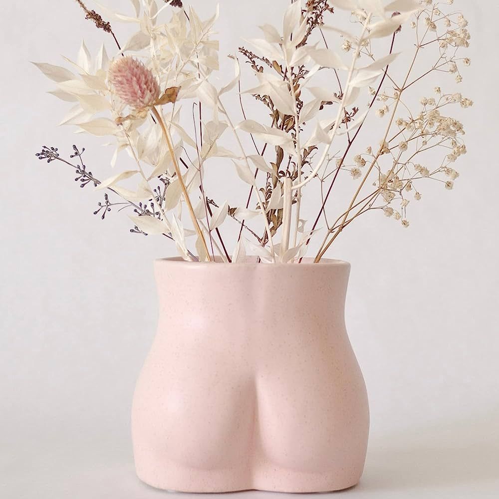 Body Vase Female Form, Butt Planter Booty Vases for Flowers w/Drainage, Speckled Matte Pink, Cera... | Amazon (CA)