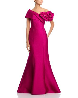 Pebble Jacquard 3D Flower Gown | Bloomingdale's (US)