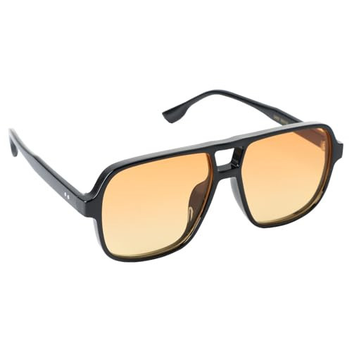 Jesiah Orange Tinted Sunglasses, Retro 70s Double Bridge Rectangle Polarised Sunglasses Pilot Square Oversized Vintage UV400 Protection Shades Glasses for Women Men Driving Sports Fishing Running | Amazon (UK)