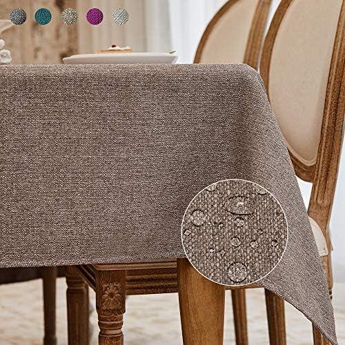 Amazon.com: BALCONY & FALCON Rectangle Cotton Linen Tablecloth Heavy Weight Classic Table Cloth W... | Amazon (US)