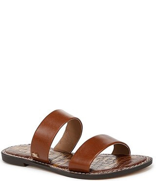 Gala Leather Double Banded Slide Sandals | Dillard's