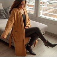 Tan Long Soft Cardigan With Belt & Pockets/Brown Angora Sweater | Etsy (US)