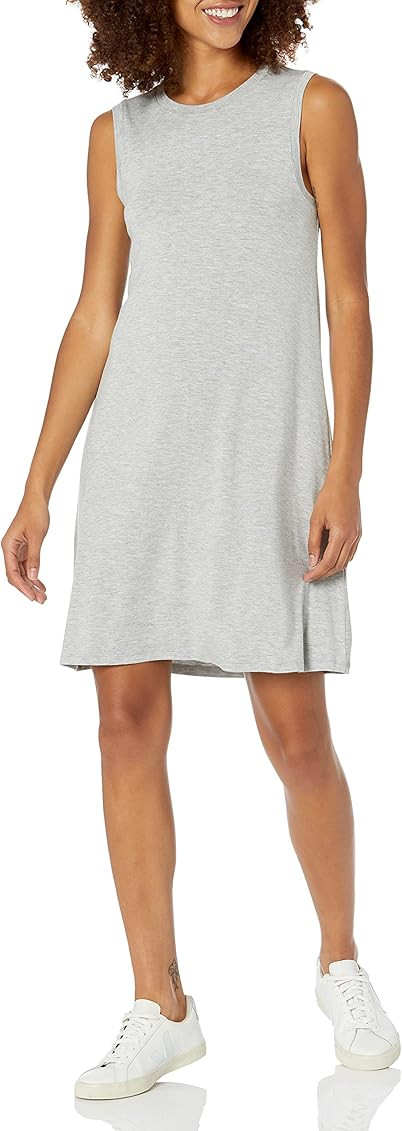 Daily Ritual Women's Jersey Relaxed-Fit Muscle-Sleeve Swing Dress | Amazon (US)