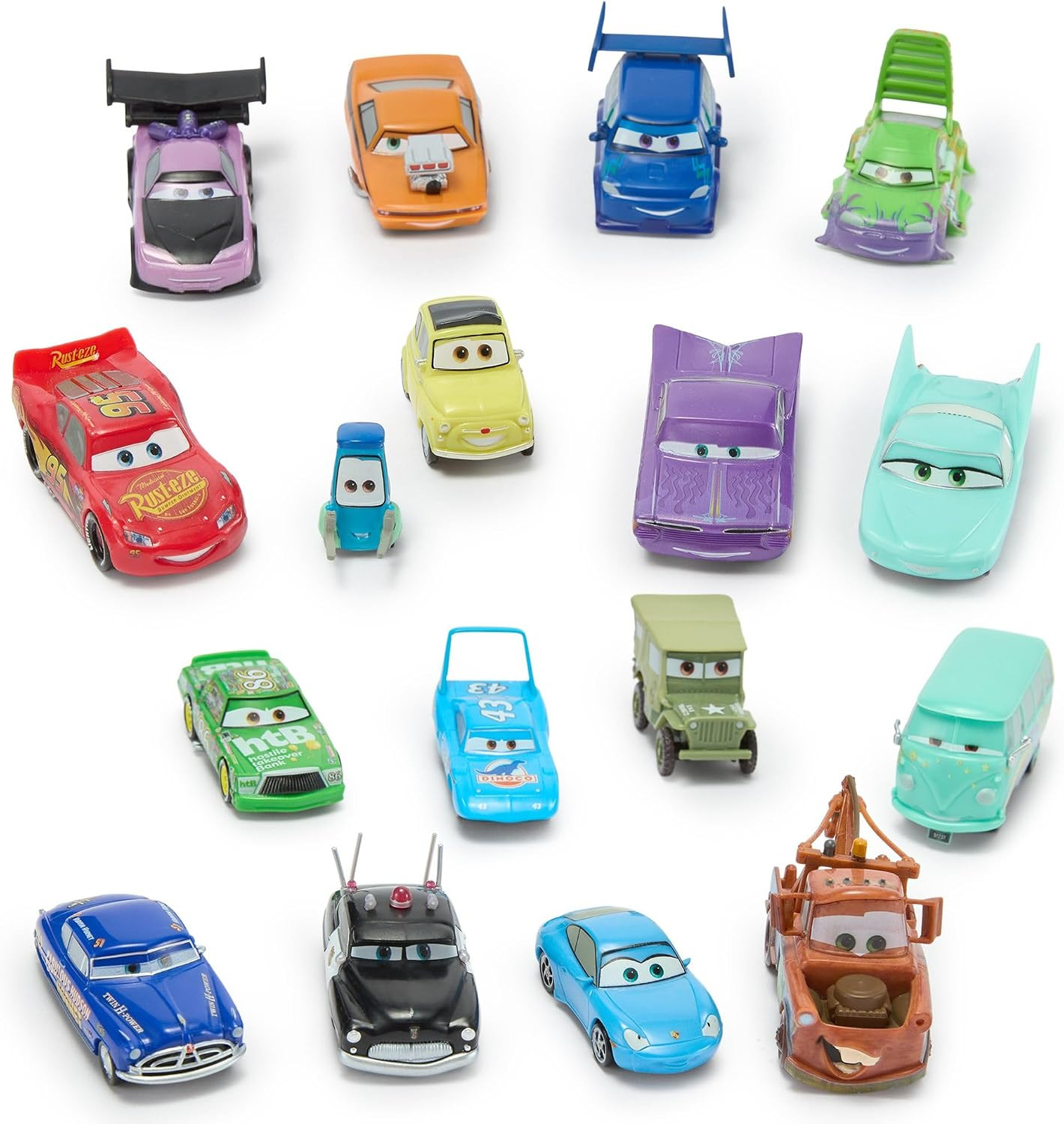 Disney Store Official Cars Mega Figure Set - 17 Fully Sculpted Figurines - Includes Lightning McQueen, Mater, Sarge, & More - Perfect Cars Gift Set for Fans of Toy Figures & Playsets | Amazon (US)
