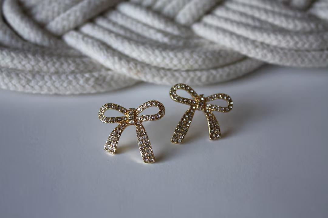 Statement Earrings Wedding Earrings Bridal Bow Earrings Bow - Etsy | Etsy (US)