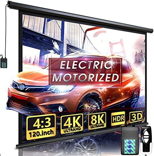 Aoxun 120" Motorized Projector Screen - Indoor and Outdoor Movies Screen 120 inch Electric 4:3 Pr... | Amazon (US)