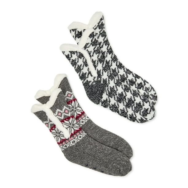 Secret Treasures Women's Colossal Cozy Slipper Socks, 2-Pack | Walmart (US)