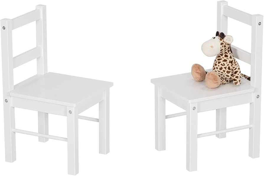 UTEX Child's Wooden Chair Pair for Play or Activity, Set of 2, White … | Amazon (US)
