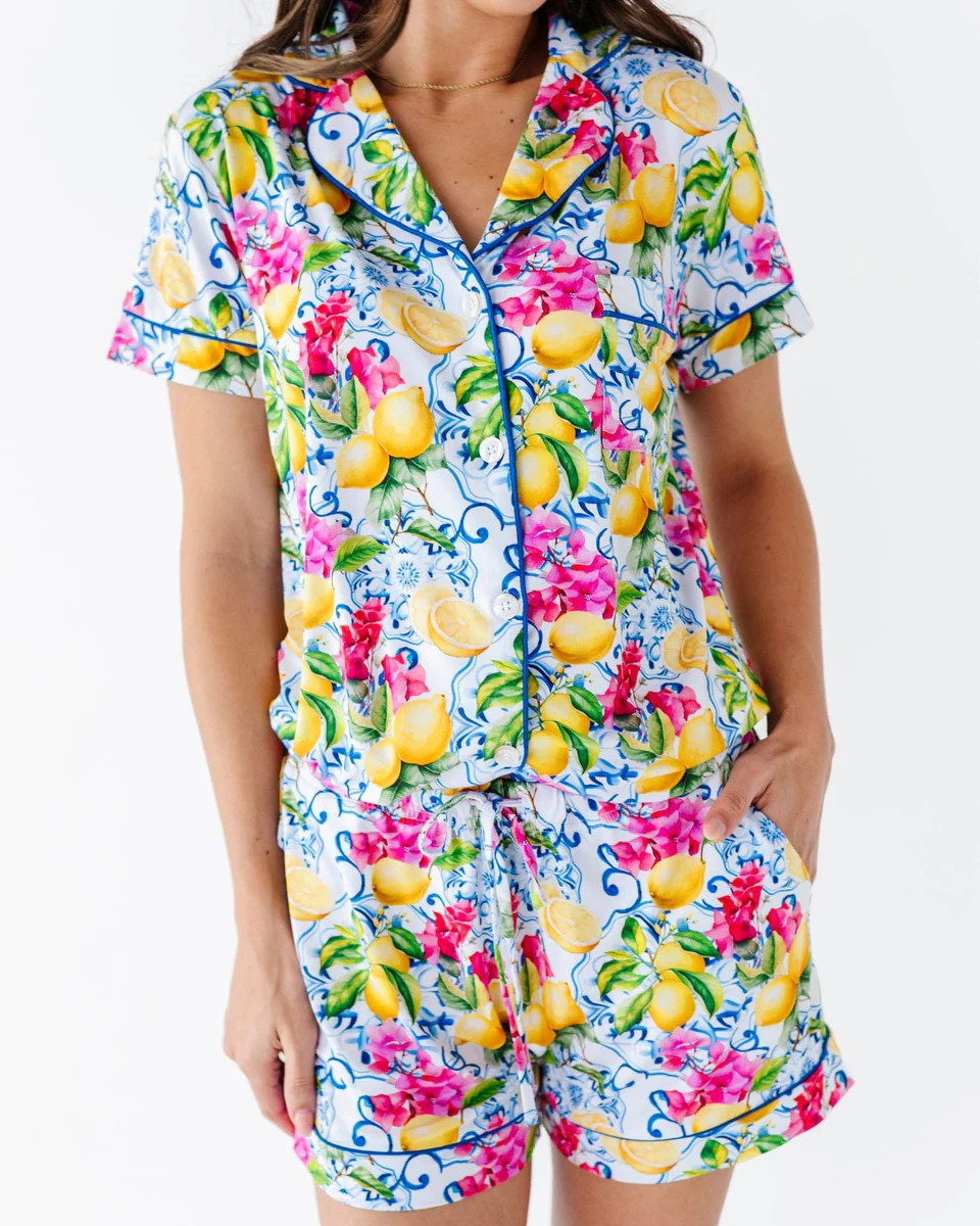 Carpe Lemon Women's Collar Shirt & Shorts Set | Bums & Roses