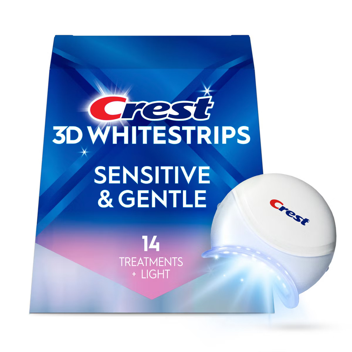 Crest 3DWhitestrips Sensitive + LED Light At-Home Teeth Whitening Kit - 14 Treatments | Target