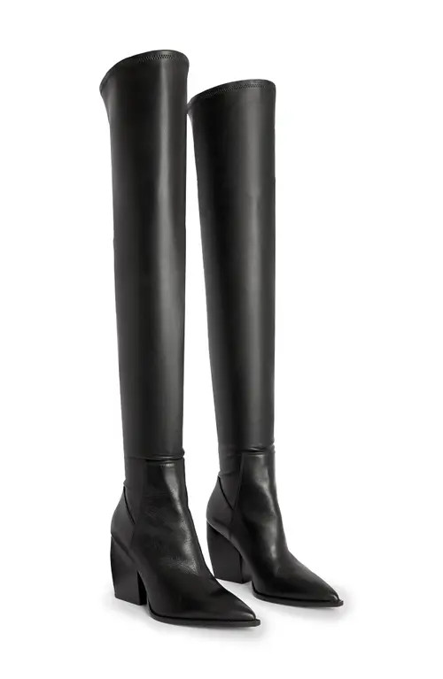 AllSaints Lara Thigh High Boot in Black at Nordstrom, Size 9Us | Nordstrom