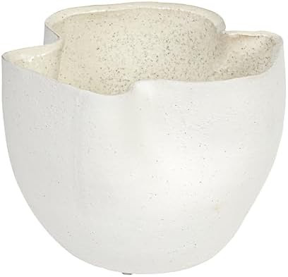 Bloomingville 7.25 Inches Stoneware Ruffled Planter with Sand Finish and Reactive Glaze, Holds 4 ... | Amazon (US)