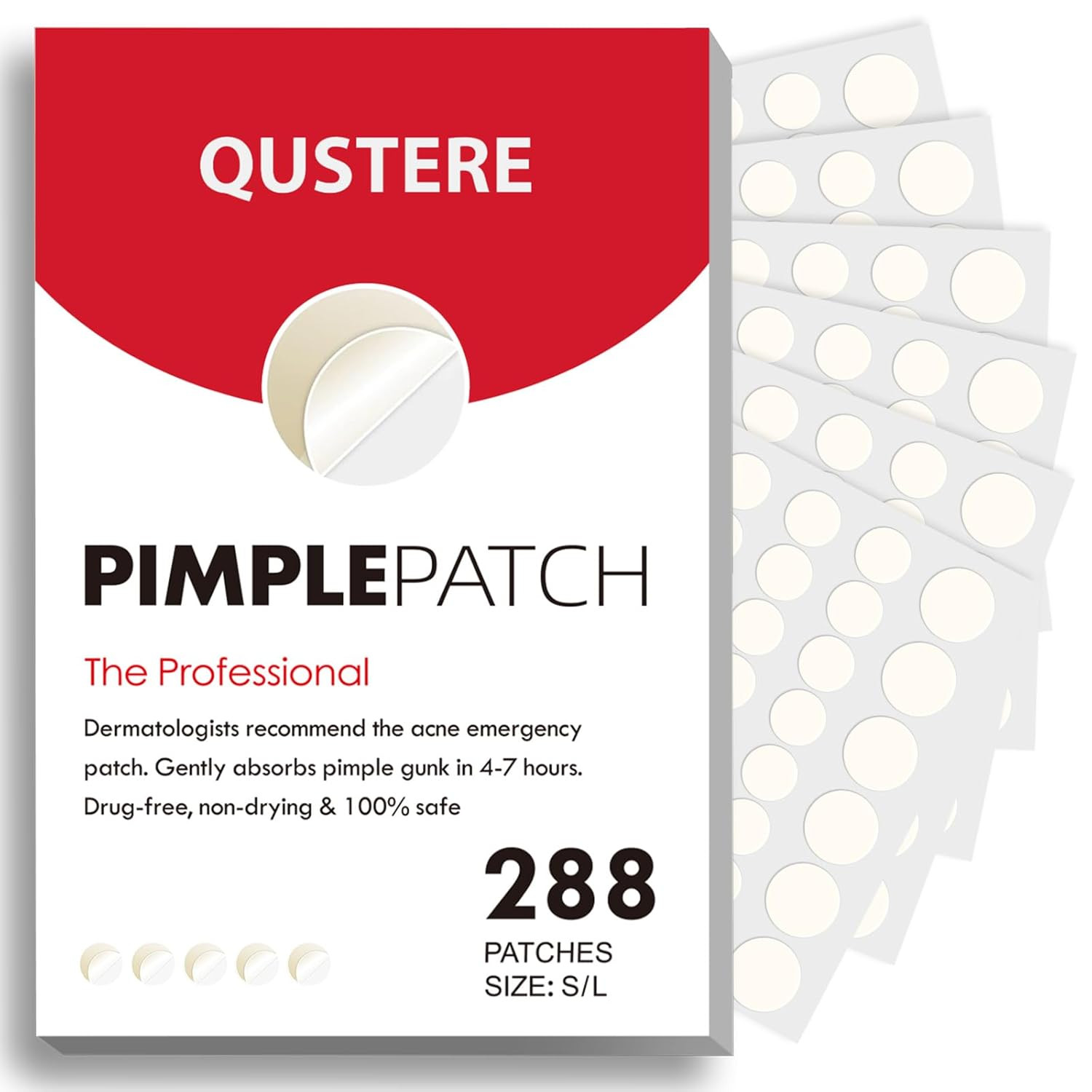 QUSTERE Pimple Patches for Face, Hydrocolloid Acne Patches, Cute Round Shape Zit Covers, Spot Sti... | Amazon (US)