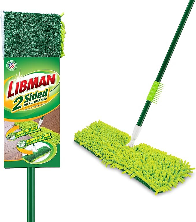 Libman 18" 2-Sided Microfiber Dust Mop, Double Sided Dry Wet Mops for Floor Cleaning, Hardwood, L... | Amazon (US)