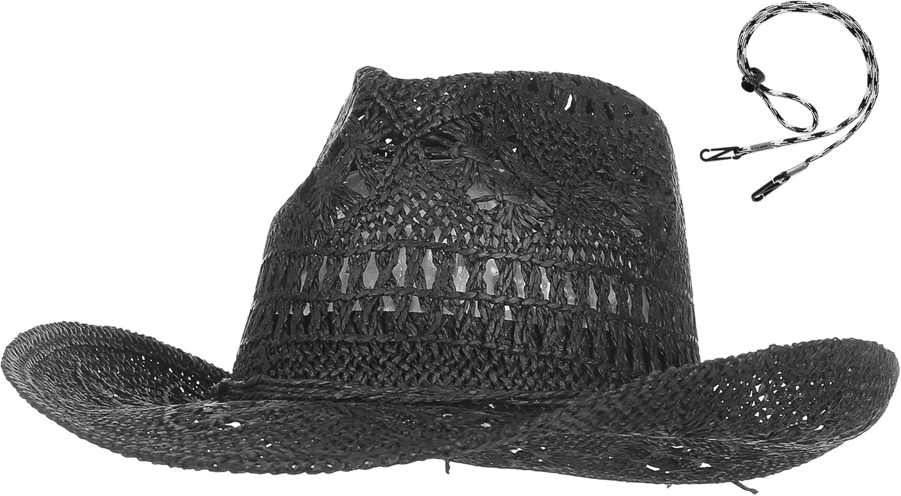 GEMVIE Men & Women's Summer Cowboy Cowgirl Straw Hat Hollow Out Style Roll Up Brim Cowboy Sun Hat | Amazon (US)