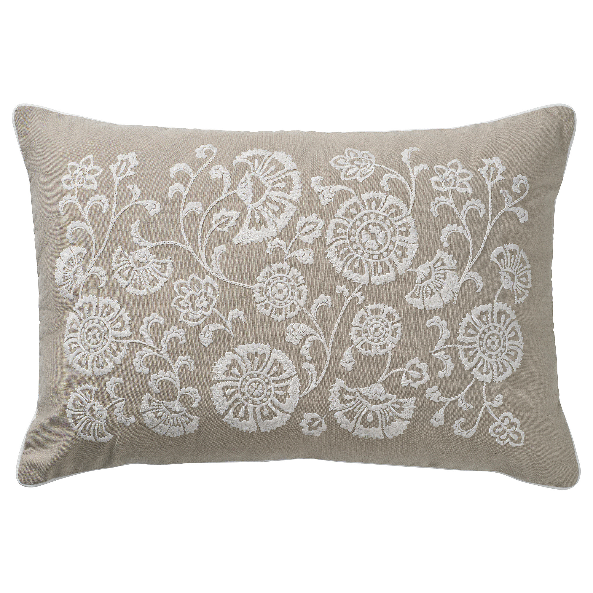 MURSENAP Cushion, beige white/embroidery, 16x23 " | IKEA US