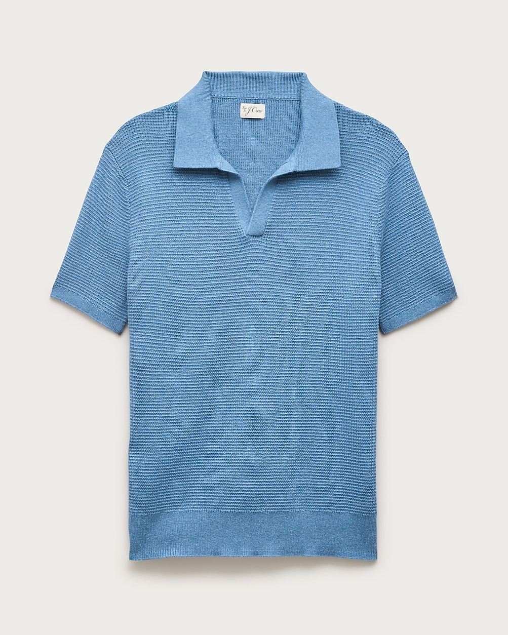 Short-sleeve cotton waffle-knit johnny-collar sweater-polo | J. Crew US