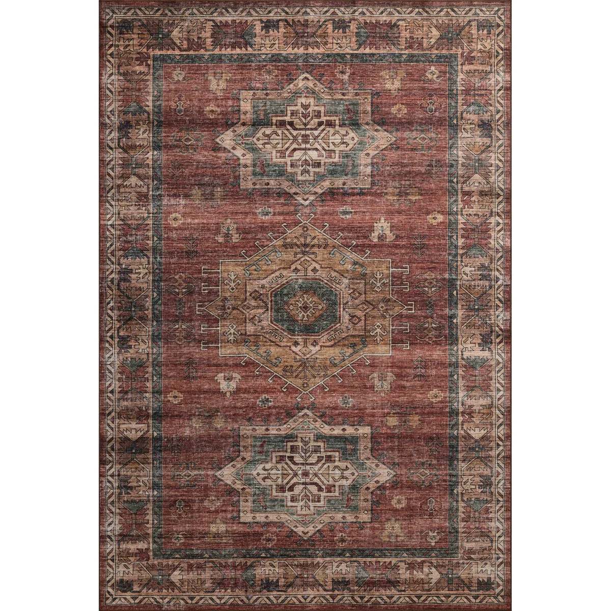 Aaronley Machine Washable Spice / Multi Area Rug | Wayfair North America