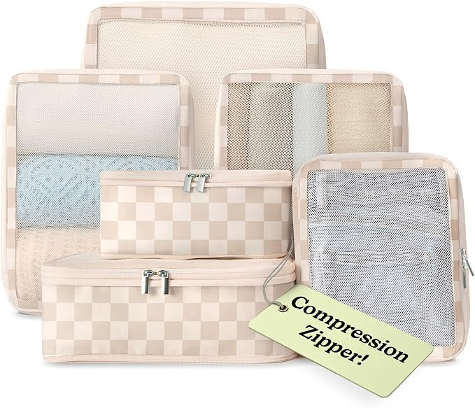 Vandel Space-Saving Compression Packing Cubes for Women 6-Pack Compressible | Amazon (US)