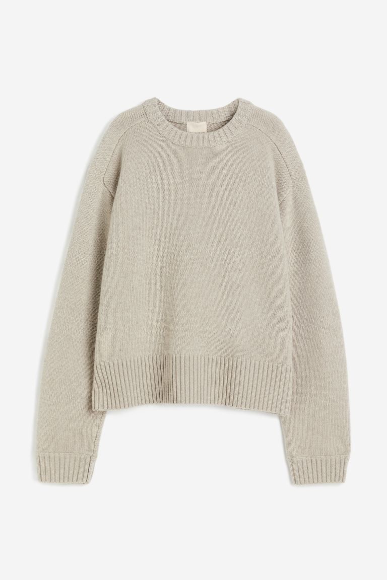 Wool-blend jumper - Beige - Ladies | H&M GB | H&M (UK, MY, IN, SG, PH, TW, HK)