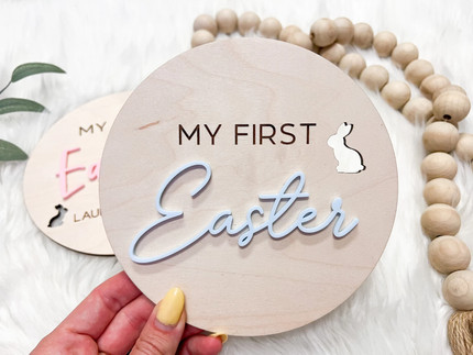 Click for more info about My First Easter Photo Prop, Baby's First Easter, Newborn Easter Photo Prop, Personalized Babys Fi...