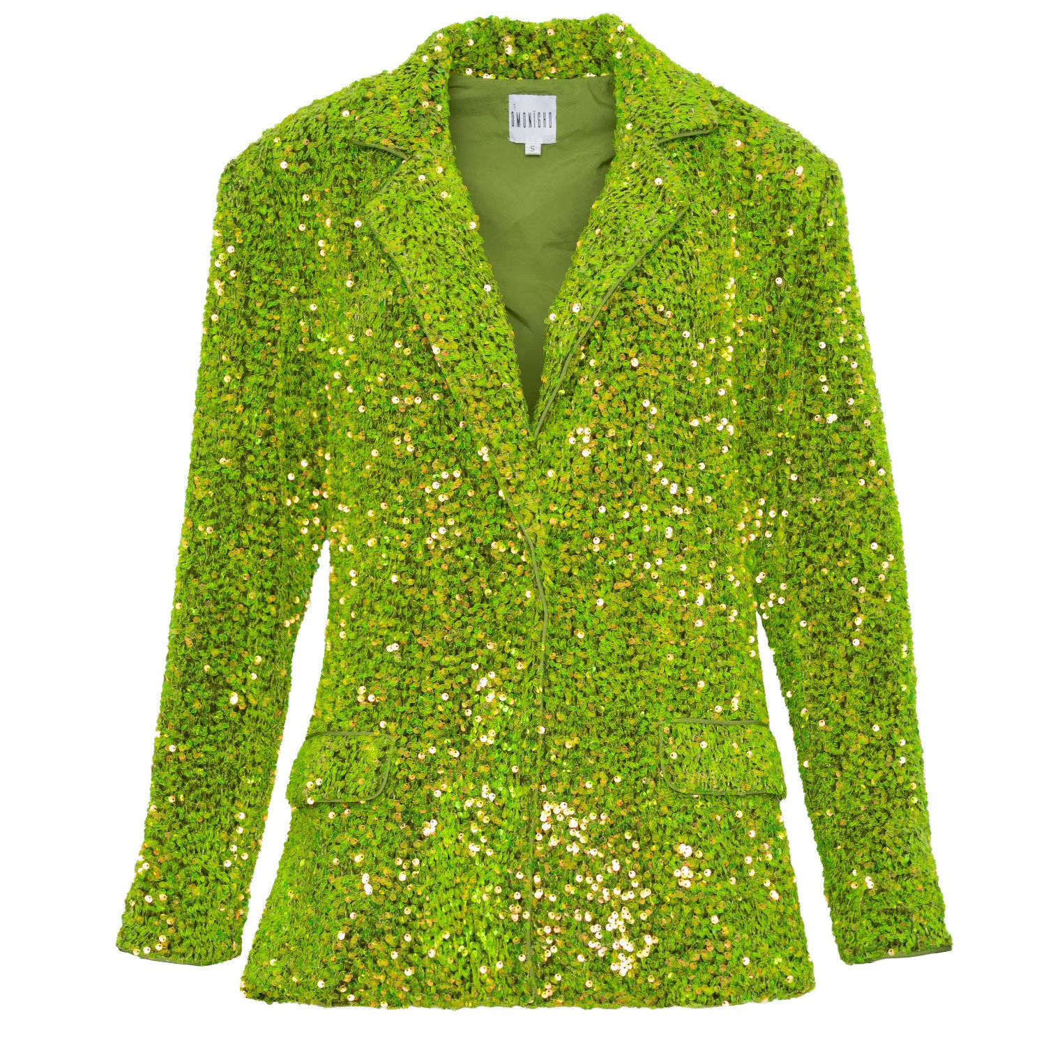 Liza Sequin Blazer In Olivine | Wolf & Badger