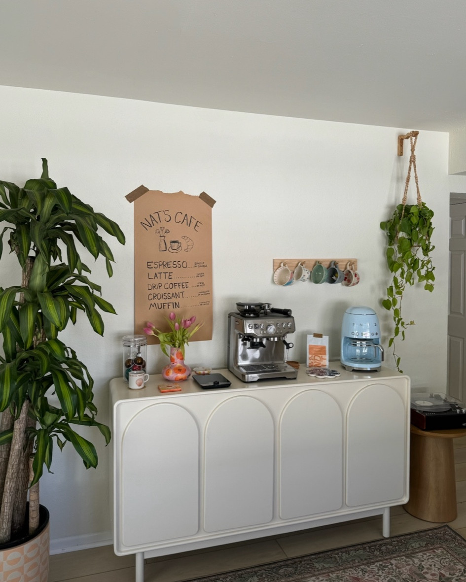 our DREAM coffee corner set up!!! I’m obsessed with how it turned out:) 

home decor, kitchen decor, espresso machine, coffee mug

#LTKHome #LTKFamily #LTKParties
