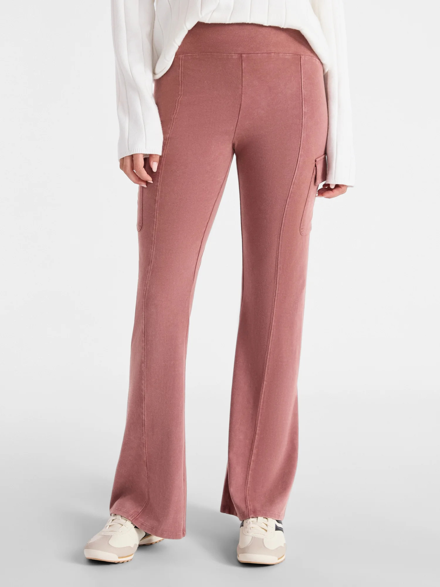 No Boundaries Mineral Wash Cargo Flare Pants, 31'' Inseam, Women's | Walmart (US)