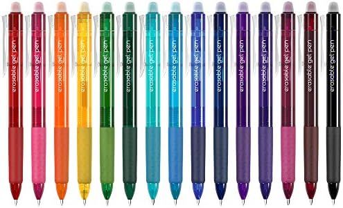 Vanstek 15 Colors Retractable Erasable Gel Pens Clicker, Fine Point(0.7), Make Mistakes Disappear... | Amazon (US)