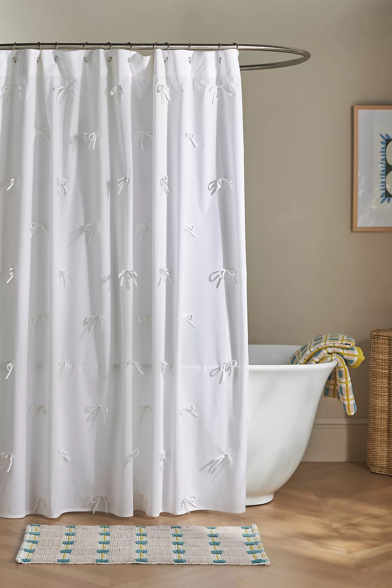 Bow Cotton Shower Curtain | Anthropologie (US)