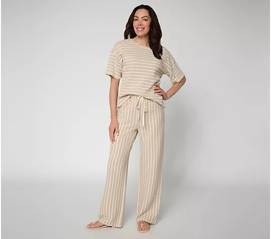 Peace Love World Regular Honeycomb Knit Top and Pant Set - QVC.com | QVC