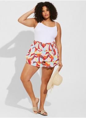 3.5 Inch Pull-On Washable Gauze Smocked Ruffle Short | Torrid (US & Canada)