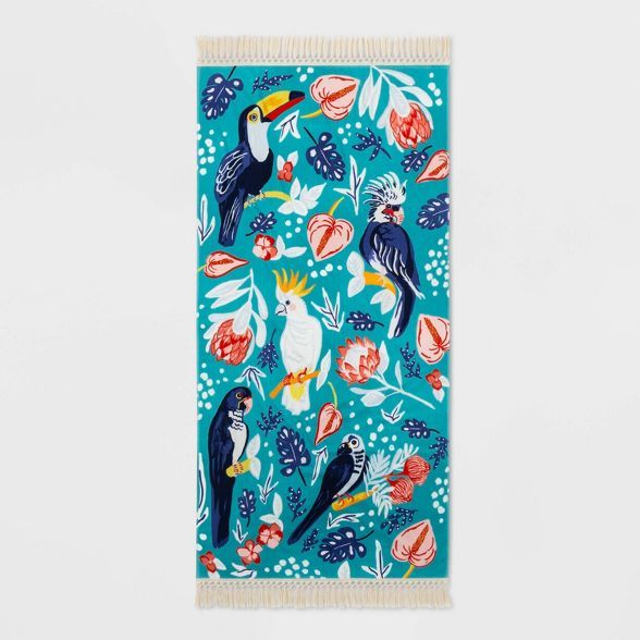 Tropical Bird Floral Beach Towel - Opalhouse™ | Target