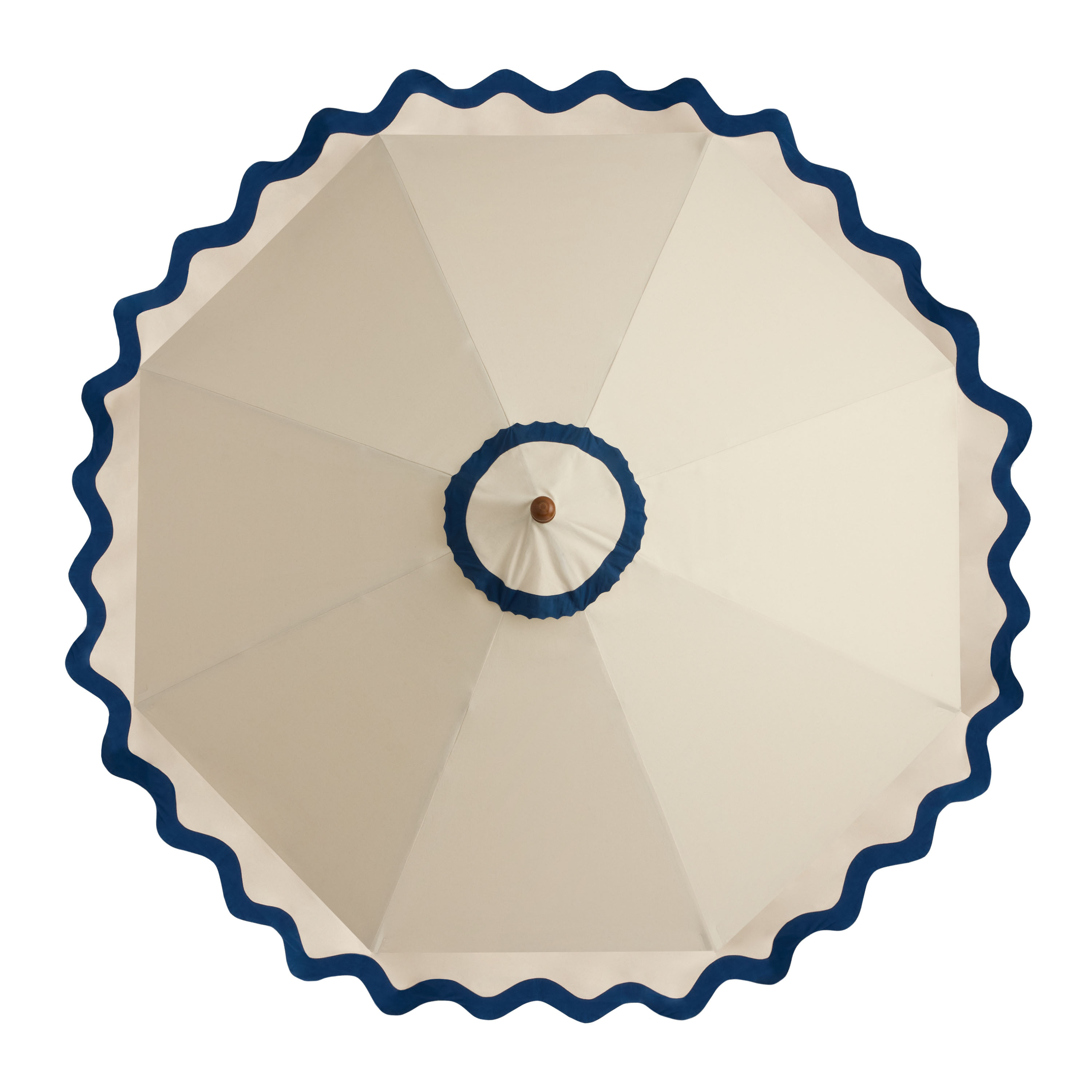 Natural and Blue Scalloped 9 Ft Replacement Umbrella Canopy | World Market