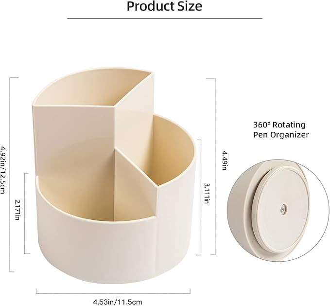 Desk Pencil Pen Holder, 3 Slots 360-Degree Spinning Organizers, Desktop Storage Stationery Suppli... | Amazon (US)