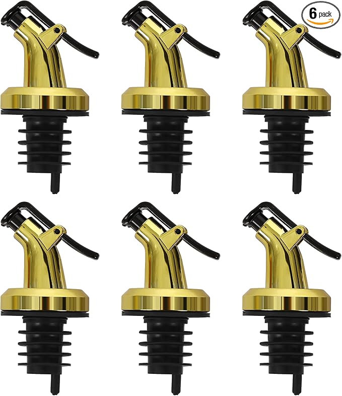 Aminno 6 PCS Gold Oil Dispenser Spout, Olive Oil Dispenser Spout for Bottle Stopper Spout Cap Lea... | Amazon (US)